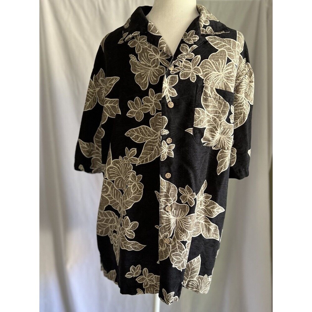 Batik Bay vintage mens button down shirt 100% silk medium